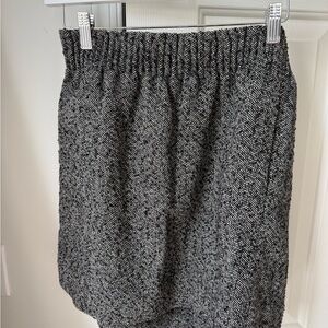 J. Crew Black and White Herringbone Mini Skirt